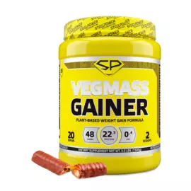 Гейнер соевый Vegfmass Gainer, Печенье-Шоколад-Карамель (Твикс),1500 г, STEELPOWER