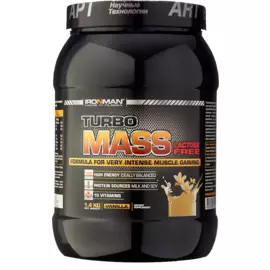 Гейнер TURBO Mass (без лактозы), вкус "Ваниль", 1,4 кг, IRONMAN