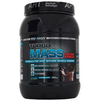 Гейнер TURBO Mass (без лактозы), вкус "Шоколад", 1,4 кг, IRONMAN