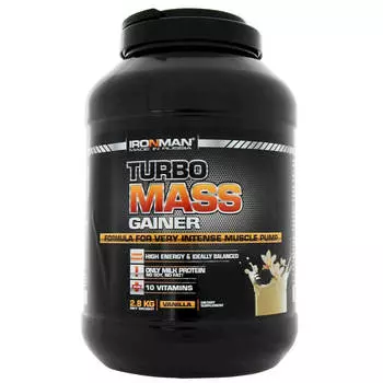 Гейнер TURBO Mass, вкус "Ваниль", 2,8 кг, IRONMAN