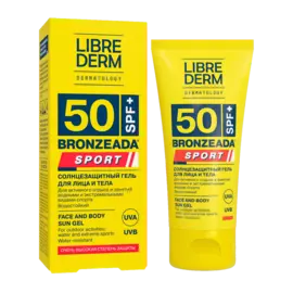 Гель cолнцезащитный для лица и тела Bronzeada Sport, SPF50, 50 мл, Librederm