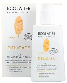 Гель для интимной гигиены Delicate с органическим экстрактом лотоса, 250 мл, Ecolatier
