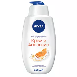 Гель-уход для душа Крем и апельсин, 750 мл, Nivea