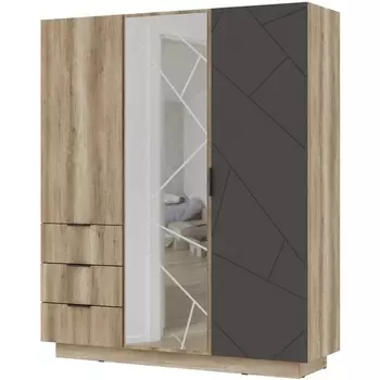Шкаф Woodville Диамо ШК 01 софт графит / дуб каньон 546014