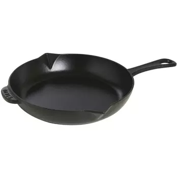 Сковорода круглая, 26 см, с чугунной ручкой, черная 1222625 Staub
