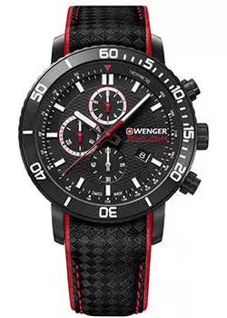 Швейцарские наручные мужские часы Wenger 01.1843.109. Коллекция Roadster Black Night Chrono