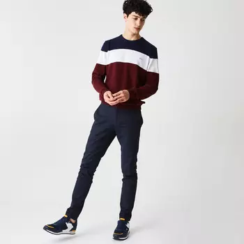 Мужской свитер Lacoste с эластичными манжетами и круглым вырезом