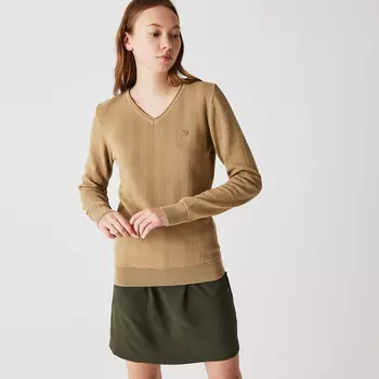 Женский свитер Lacoste с v-образным воротом