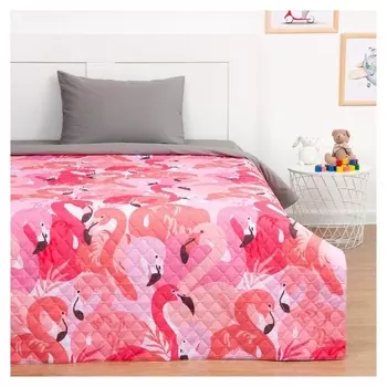 Покрывало "Этель" 1,5 сп Flamingo Garden, 145*210 см, микрофибра