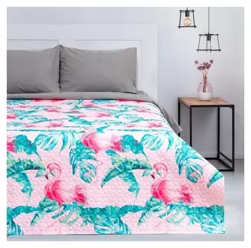 Покрывало "Этель" 1,5 сп Tropical Flamingo, 140*210±2 см, микрофибра