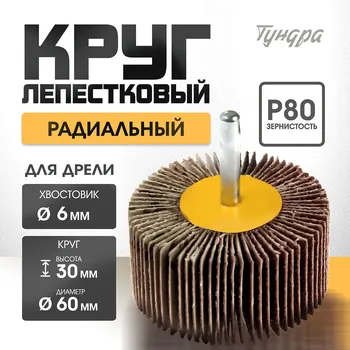 Круг лепестковый радиальный тундра, 60306 мм, р80