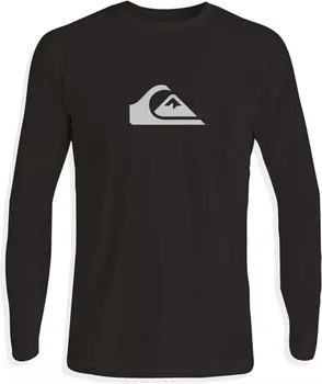 Мужской рашгард Quiksilver Solid Streak с длинными рукавами, черный