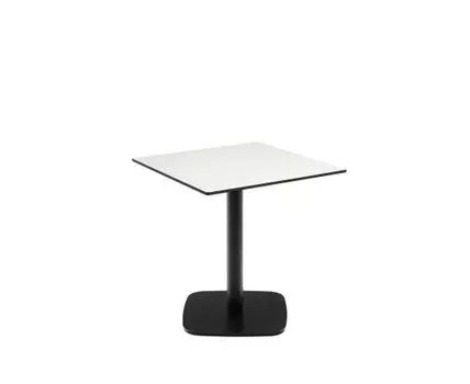 Dina Уличный стол белый на черном металлическом основании 68 x 68 x 70 см