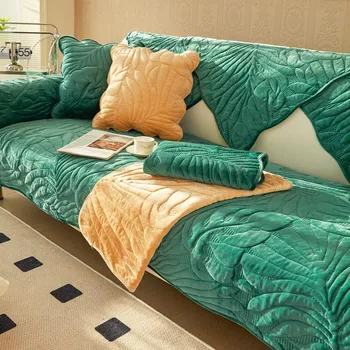 Sofa Cushion Winter Nordic Simple Thickened Non-Slip Cushion Plush Backrest Towel New Sofa Cover Towel 70x70cm