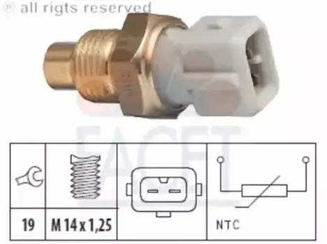 Датчик температуры автомобильные FACET 7.3100