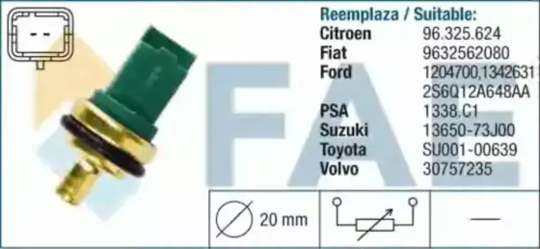 Датчик температуры автомобильные FAE 33706