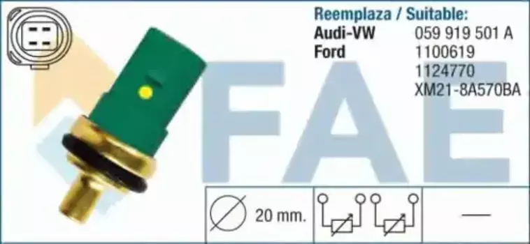 Датчик температуры автомобильные FAE 33783