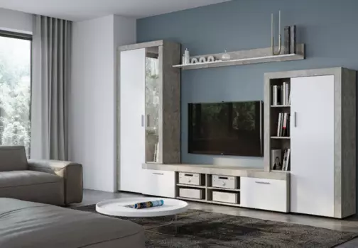 Гостиная Скай Beton Jasny Atelier/белый (BRW)