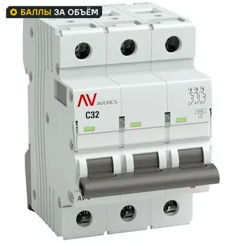 Автоматический выключатель EKF Averes AV-6 3P C32 А 6 кА mcb6-3-32C-av