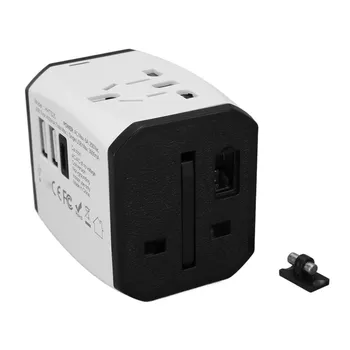 Универсальный дорожный адаптер питания 6A 2xUSB3.0A USB C All in One Worldwide Adapter Wall Charger для чёрный