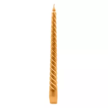 Свеча витая Lumi 25х2.2 см, золотистая, 2 шт