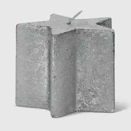 Свеча-звезда Bizzotto ny Niva серебряная 9x8 см