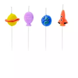Свечи праздничный Party Deco космос 2-3см 4шт в ассортименте
