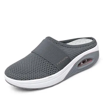 Fashion Women Sandals Fashion Female Slides Wedges Platform Shoes Sandals Woman Slippers Breathable Mesh Lightweight Ladies Shoes Sandal 35 красный