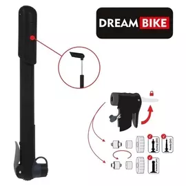 Насос ручной Dream Bike, цвет чёрный