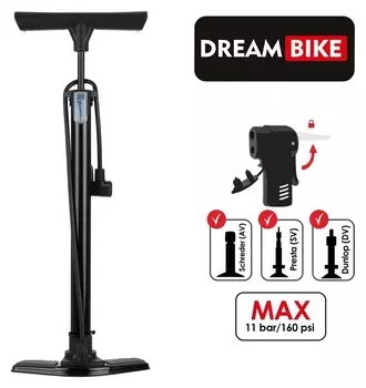 Насос велосипедный напольный Dream Bike, цвет чёрный
