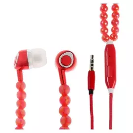 Наушники Luazon VBT 1.11 "Жемчуг", вакуумные, микрофон, красные