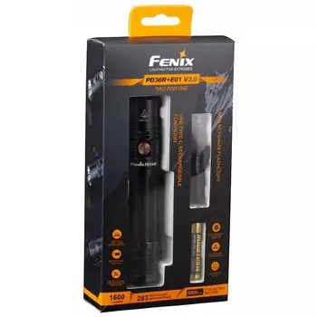 Набор Fenix PD36R LED Flashlight+E01 V2.0 (+ Антисептик-спрей для рук в подарок!)