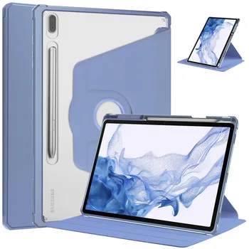 Гибридный тонкий чехол для Samsung Galaxy Tab S7 FE S8 S9 Plus 12,4 T970 11 S6 Lite 10,4, вращающийся на 360 градусов смарт-чехол с держателем для карандашей Tab S7 11 inch