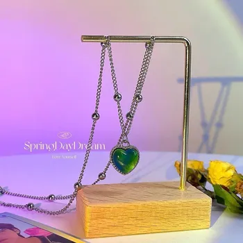 Термохромное ожерелье Love для женщин - стильная цепочка на ключицу Niche Design bracelet 1 piece