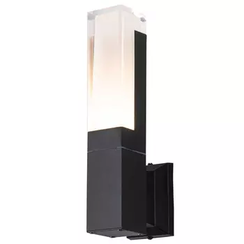 Уличное бра черного цвета с плафоном из акрила Monume