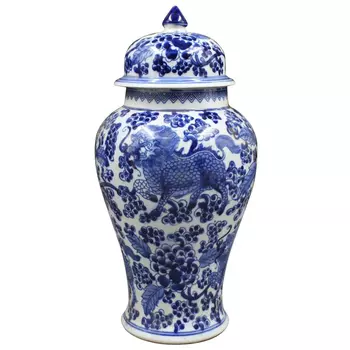 Ваза с крышкой Ceramic Oriental Blue Ornament Dragon Vase