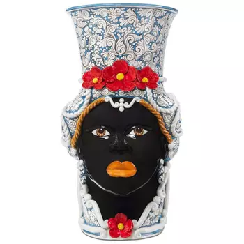 Ваза Vase Moro Lady Giant Flower Blue and Red