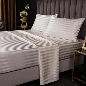 3/4 шт., роскошный комплект простыней Queen King Size, атласные черные простыни, наволочка, двойная простыня на плоской подошве, постельное белье 3pcs 99x190x35