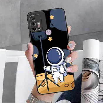 Милый чехол с астронавтом для Motorola G30 G60 G9 Play ONE Fusion G8 G50 E6s G82 Edge 20 Pro G Stylus 2021, черные мягкие чехлы для телефона Moto G50
