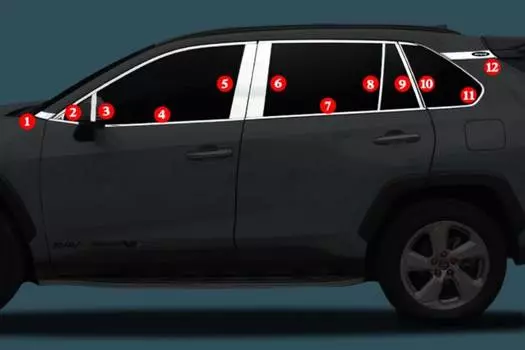 Комплект молдингов (24 штуки) Magical MGC00114 для Toyota RAV4 (5G) XA50 2019-