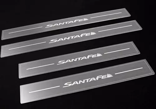 Комплект накладок на дверные пороги Mobis для Санта Фе 4 (Hyundai Santa Fe 2018 - 2019)