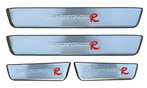 Комплект накладок на дверные пороги (надпись "SportageR") для Kia Sportage III 2010-2015