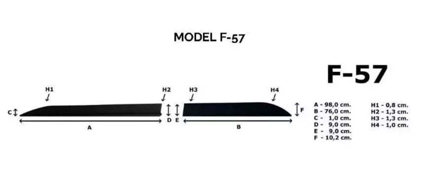 Комплект боковых молдингов Rider F-57 Skoda Kodiaq 2016-