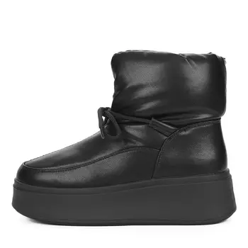 Черные дутики из кожи и экокожи