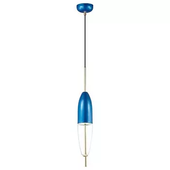 Подвесной светильник larus (odeon light) синий 150 см.
