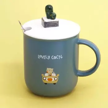 Кружка Cup green "Lovely cats" 420 мл