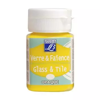 Краска по стеклу и керамике "Glass&amp;Tile" обжиг 50 мл непрозрачная Желтый №143
