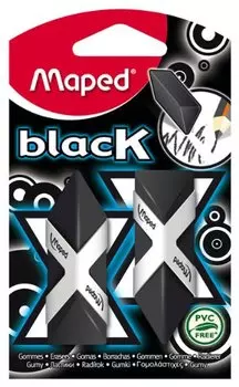 Ластик Maped Black Pyramide 2 шт, в блистере