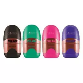 Ластик-точилка MILAN "CAPSULE Copper" пластик, цвета ассорти