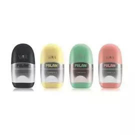 Ластик-точилка MILAN "Capsule Silver" 1 отверстие